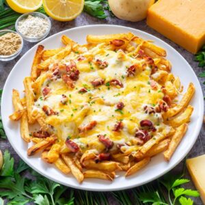 patatas estilo fosters con bacon y queso