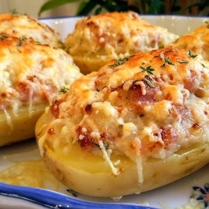 Patata asada carbonara